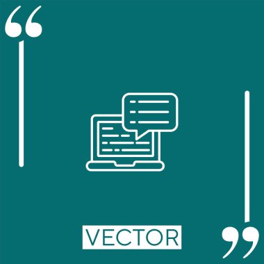 dizüstü bilgisayar simgesi. Düzenlenebilir vuruş çizgisi