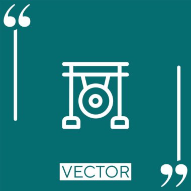 Gong vector icon Linear icon. Editable stroked line vector