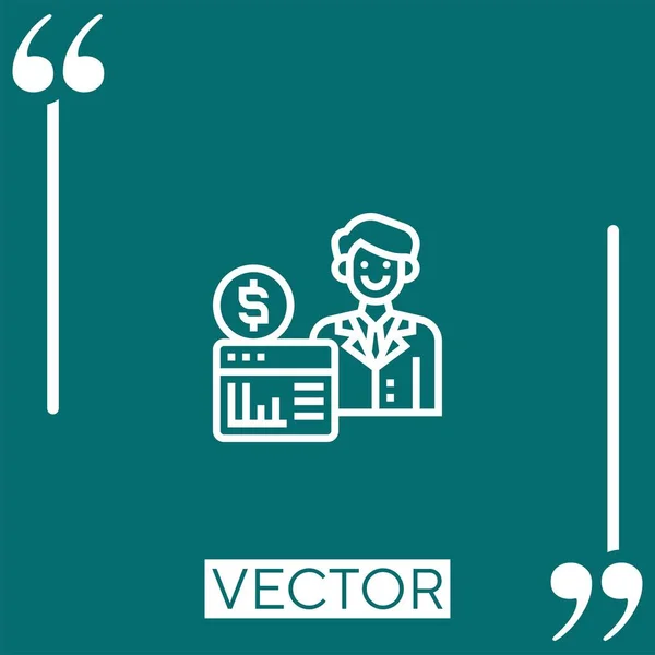 Manager Icono Lineal Línea Carrera Editable — Vector de stock