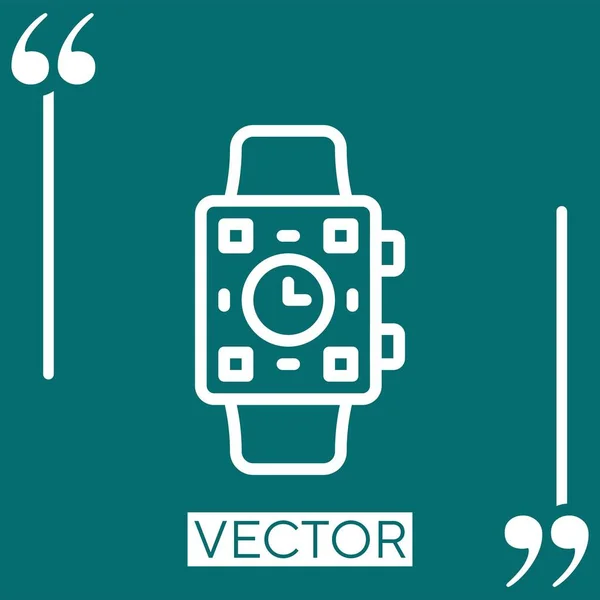 Smartwatch Linear Icon Editable Stroke Line — Stock Vector