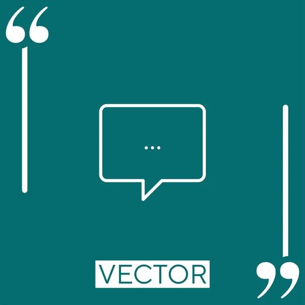 Speech Bubble Linear Icon Editable Stroke Line — Stock Vector