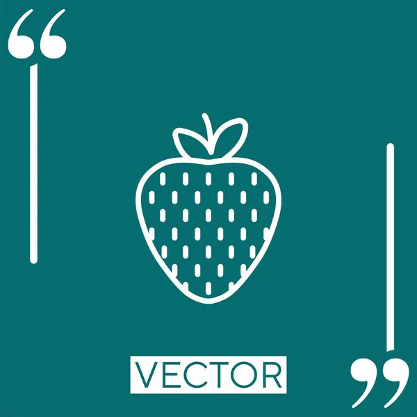 Fresa Fruta Icono Lineal Línea Carrera Editable — Vector de stock