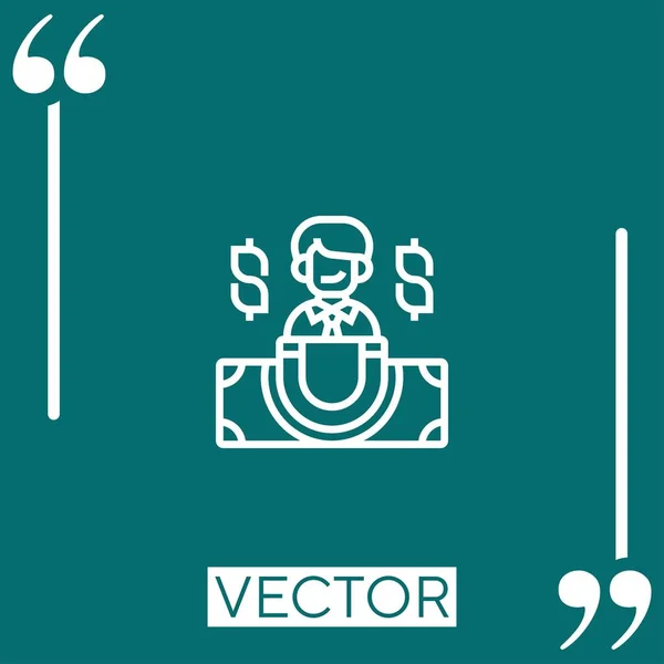 Employé Icône Vectorielle Icône Linéaire Ligne Caressée Modifiable — Image vectorielle