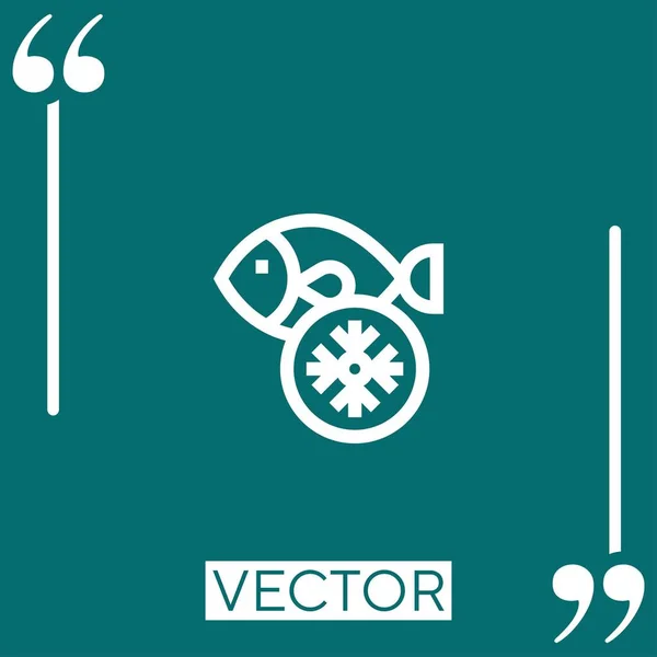 Ícone Vetor Peixe Ícone Linear Linha Encadeada Editável — Vetor de Stock