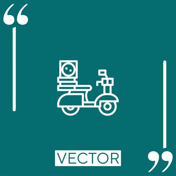 Livraison Nourriture Icône Vectorielle Icône Linéaire Ligne Caressée Modifiable — Image vectorielle