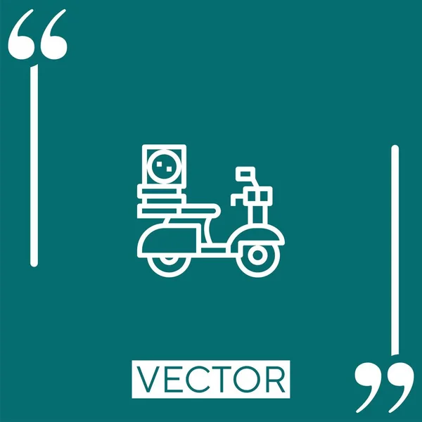 Ícone Vetor Entrega Alimentos Ícone Linear Linha Encadeada Editável — Vetor de Stock