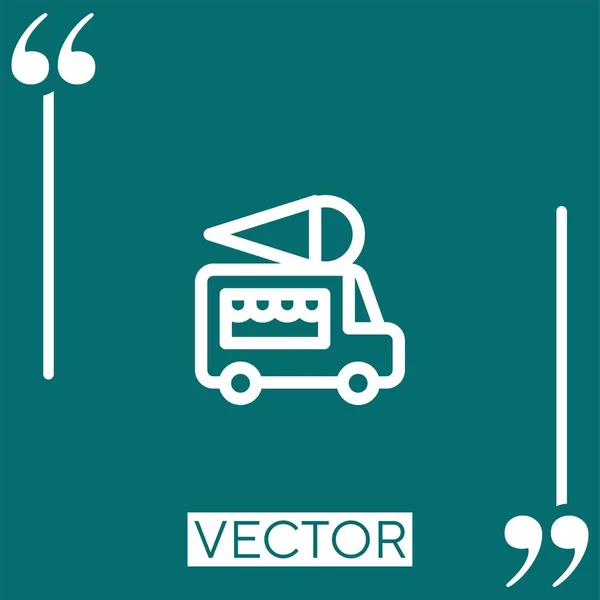 Food Truck Vector Icon Linear Icon Editable Stroked Line — Stock Vector