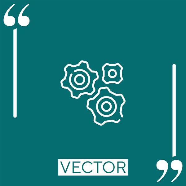 Ícone Vetor Engrenagens Ícone Linear Linha Encadeada Editável — Vetor de Stock