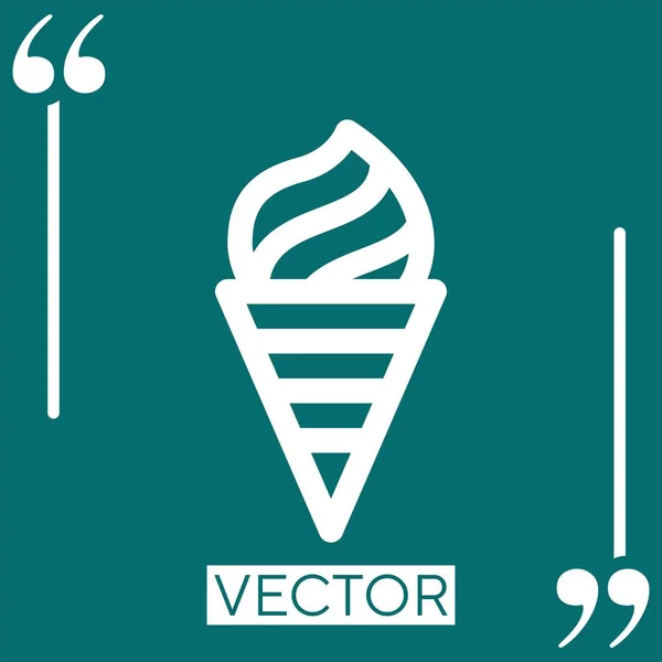 Иконка Вектора Конуса Мороженого Линейная Редактируемая Линия — стоковый вектор