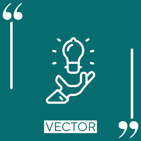 Ikona Vektoru Žárovky Lineární Ikona Upravitelná Čára — Stockový vektor