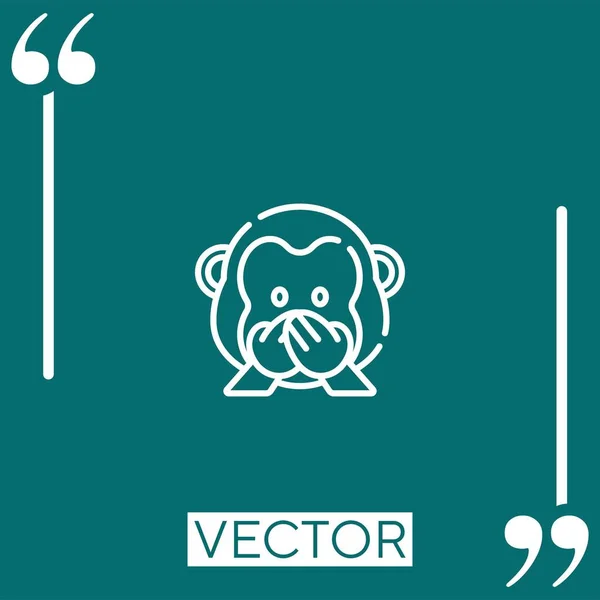 Monkey Vector Icon Linear Icon Editable Stroked Line — Stock Vector