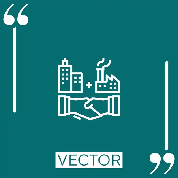 Outsourcing Vektorsymbol Lineares Symbol Bearbeitbare Strichlinie — Stockvektor