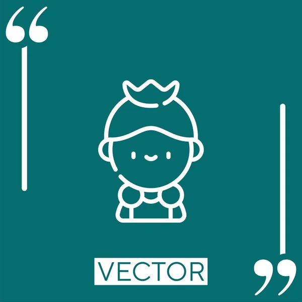 Prinzen Vektor Symbol Lineares Symbol Bearbeitbare Strichlinie — Stockvektor
