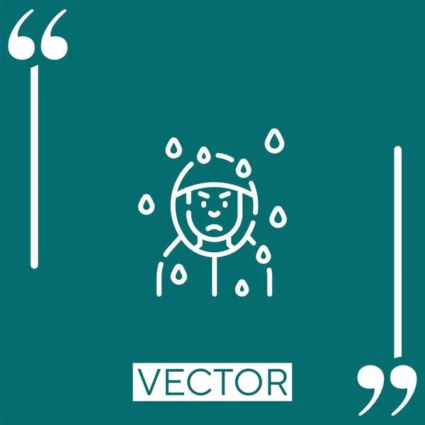 Rain Vector Icon Icono Lineal Línea Acariciada Editable — Archivo Imágenes Vectoriales