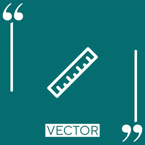 Ruler Vector Icon Icono Lineal Línea Acariciada Editable — Vector de stock