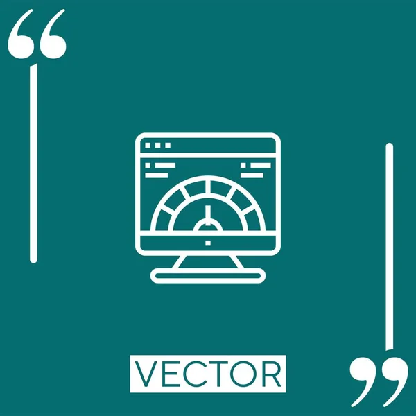 Icono Vector Velocidad Icono Lineal Línea Acariciada Editable — Vector de stock