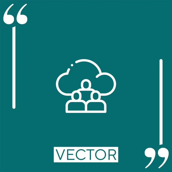 Equipo Vector Icono Icono Lineal Línea Acariciada Editable — Vector de stock