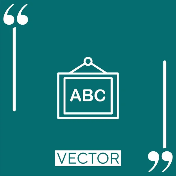 Abc Icône Vectorielle Icône Linéaire Ligne Caressée Modifiable — Image vectorielle