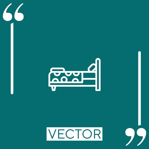 Cama Icono Vector Icono Lineal Línea Acariciada Editable — Vector de stock