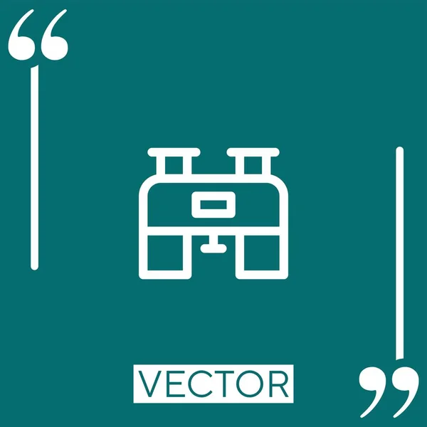 Значок Вектора Бинокля Линейная Икона Редактируемая Линия — стоковый вектор