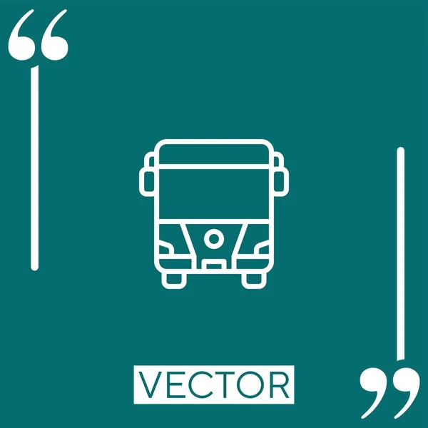 Bus Vector Icono Icono Lineal Línea Acariciada Editable — Vector de stock