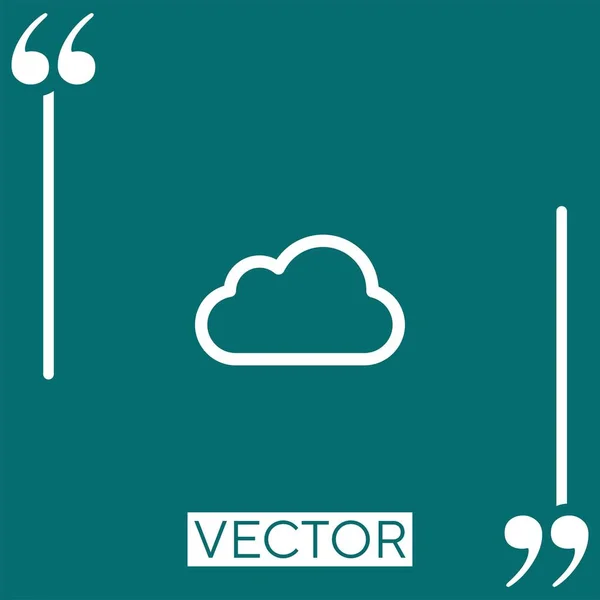 Cloud Vector Icon Icono Lineal Línea Acariciada Editable — Vector de stock