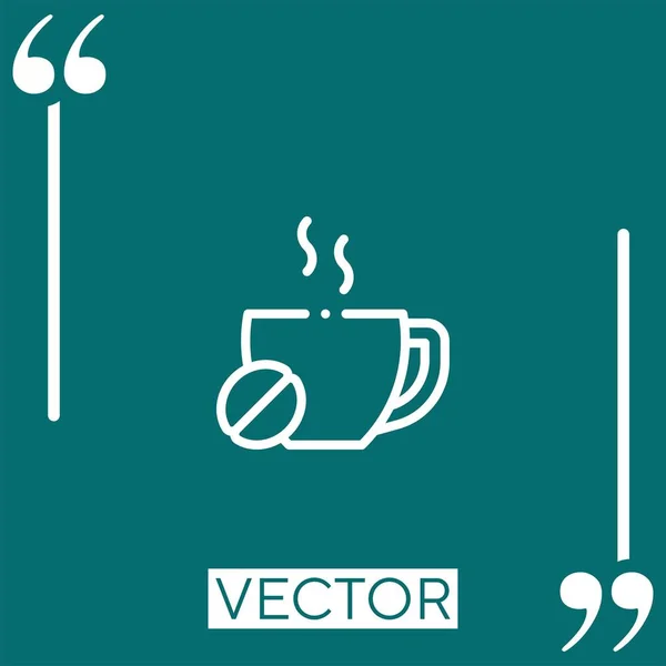 Kaffeevektor Symbol Lineares Symbol Bearbeitbare Strichlinie — Stockvektor