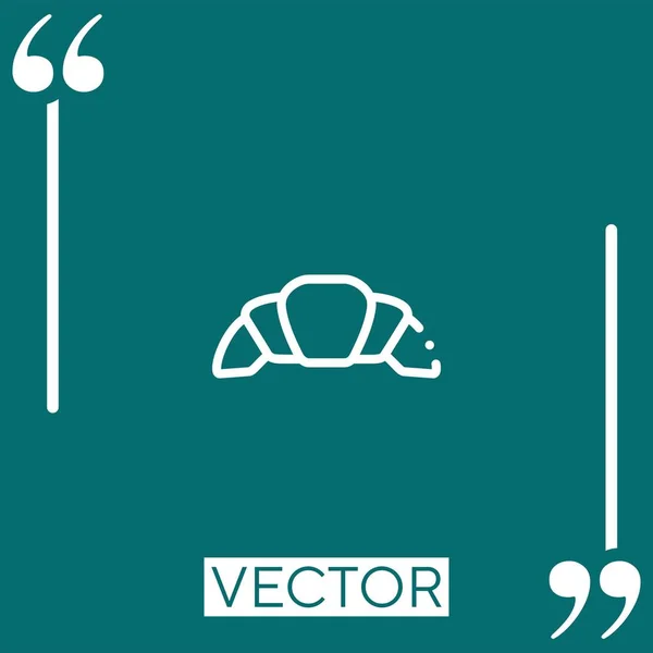 Ícone Vetor Croissant Ícone Linear Linha Encadeada Editável — Vetor de Stock