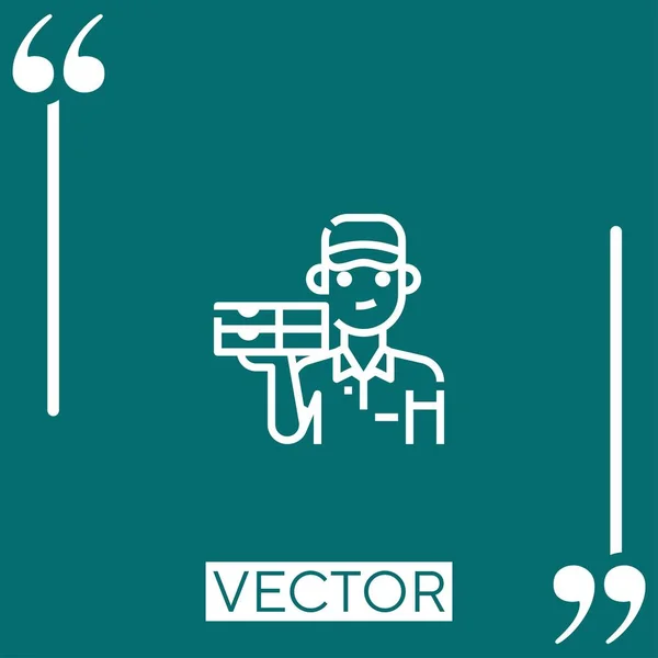 Icono Del Vector Entrega Icono Lineal Línea Acariciada Editable — Vector de stock