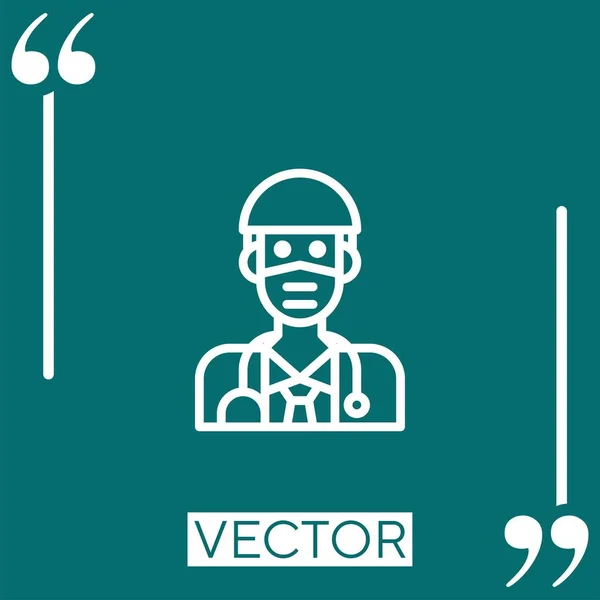 Arzt Vektor Symbol Lineares Symbol Bearbeitbare Strichlinie — Stockvektor