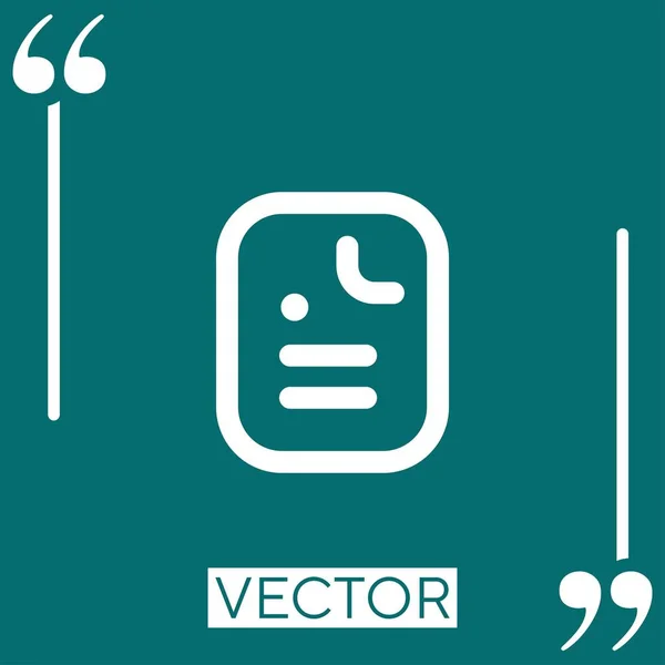 Иконка Вектора Документа Линейная Редактируемая Линия — стоковый вектор
