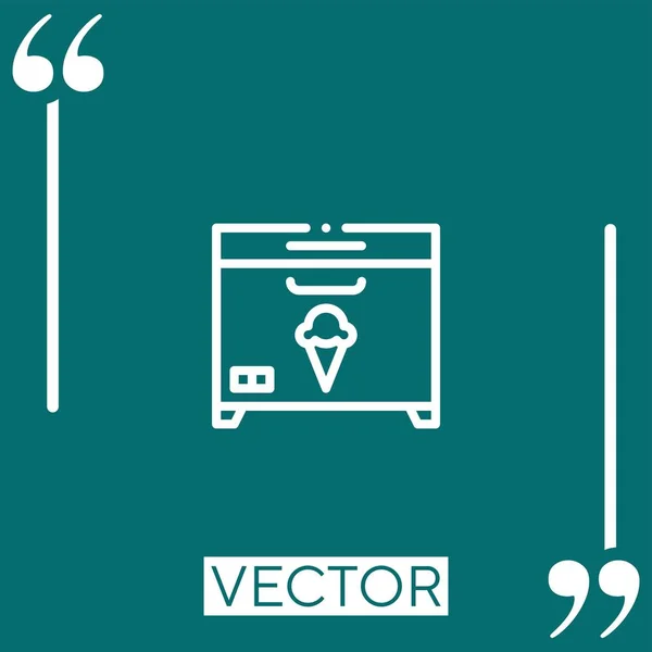 Freezer Vector Icon Icono Lineal Línea Acariciada Editable — Vector de stock