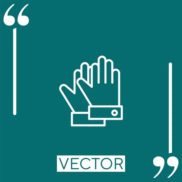 Ícone Vetor Luvas Ícone Linear Linha Encadeada Editável — Vetor de Stock