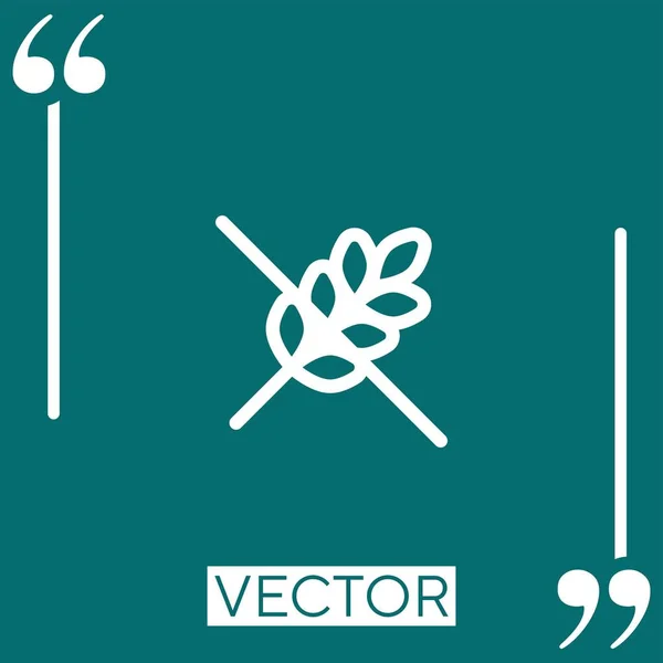 Icono Vector Libre Gluten Icono Lineal Línea Acariciada Editable — Vector de stock