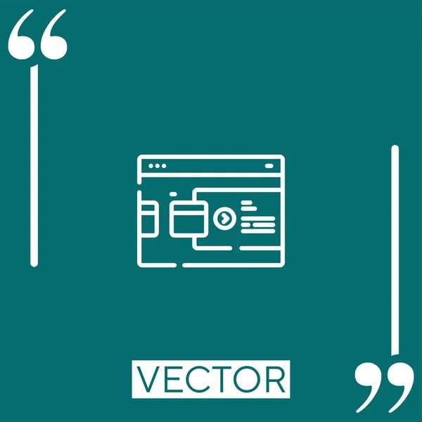 Landing Page Vector Icon Icono Lineal Línea Acariciada Editable — Vector de stock