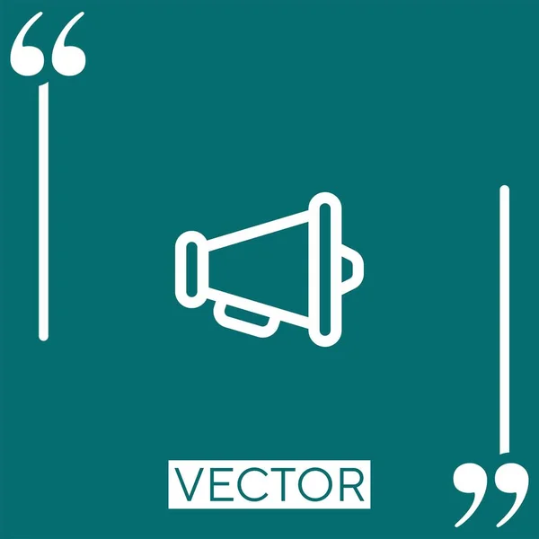 Icono Vector Megáfono Icono Lineal Línea Acariciada Editable — Vector de stock