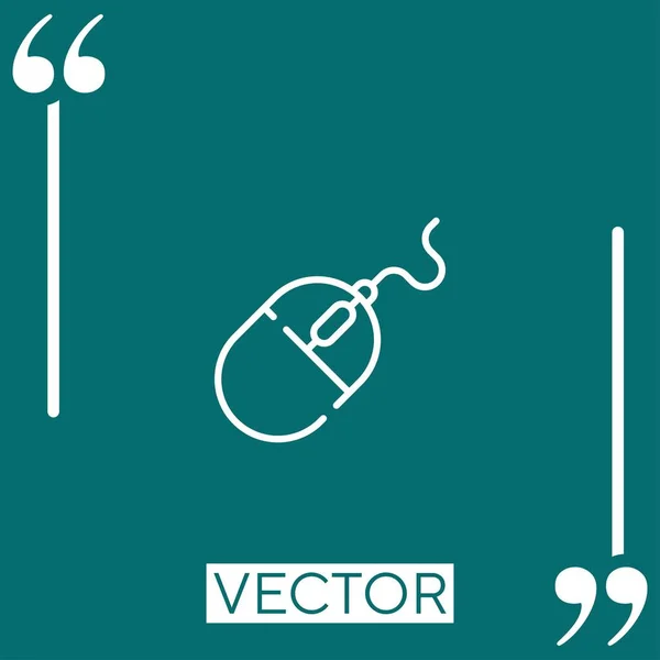 Ratón Icono Vector Icono Lineal Línea Acariciada Editable — Vector de stock