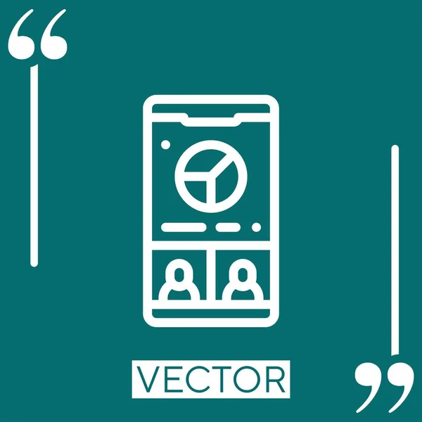 Online Meeting Vector Icon Icono Lineal Línea Acariciada Editable — Archivo Imágenes Vectoriales