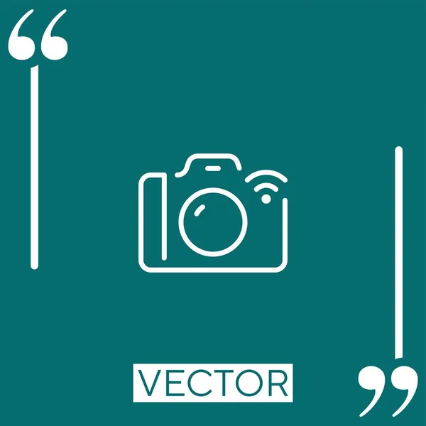 Foto Camera Vector Icoon Lineair Icoon Aanpasbare Streepjeslijn — Stockvector