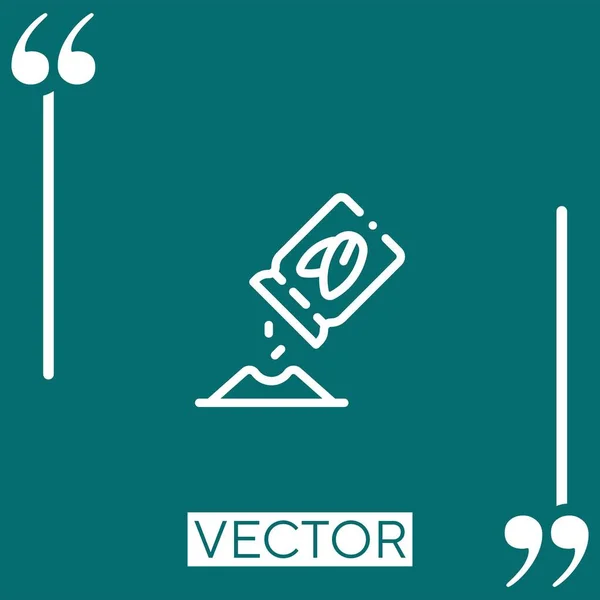 Seeding Vector Icon Lineares Symbol Bearbeitbare Strichlinie — Stockvektor