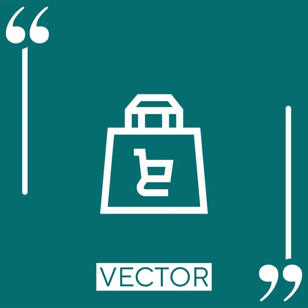 Einkaufstasche Vektor Symbol Lineares Symbol Bearbeitbare Strichlinie — Stockvektor