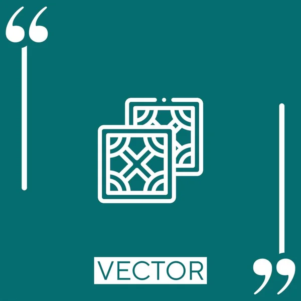 Tuiles Icône Vectorielle Icône Linéaire Ligne Caressée Modifiable — Image vectorielle