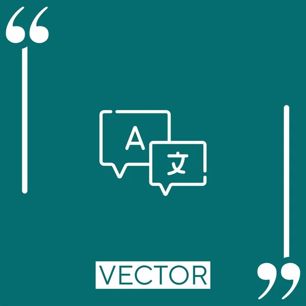 Traducción Vector Icono Icono Lineal Línea Acariciada Editable — Archivo Imágenes Vectoriales