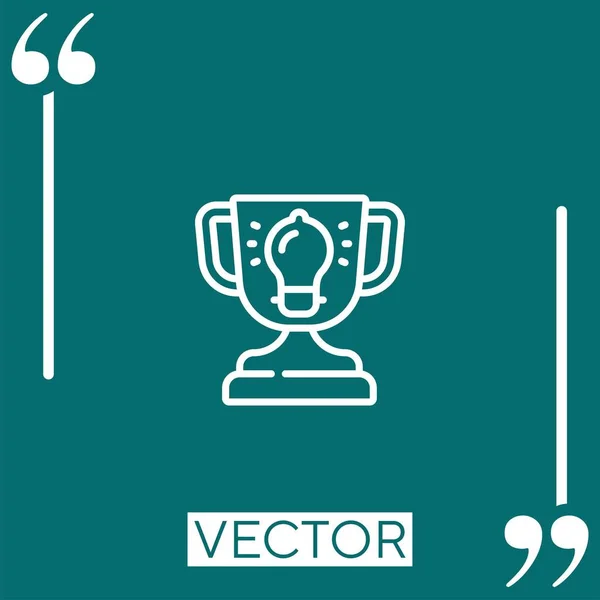 Trofeo Vector Icono Icono Lineal Línea Acariciada Editable — Vector de stock