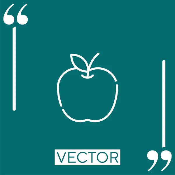 Icône Vectorielle Pomme Icône Linéaire Ligne Caressée Modifiable — Image vectorielle
