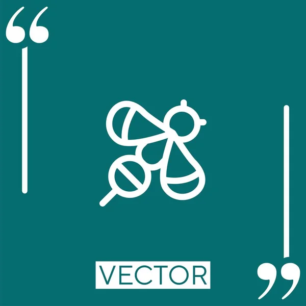 Ícone Vetor Abelha Ícone Linear Linha Encadeada Editável — Vetor de Stock