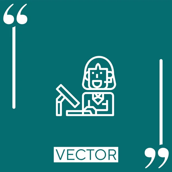 Call Center Vector Icon Icono Lineal Línea Acariciada Editable — Vector de stock