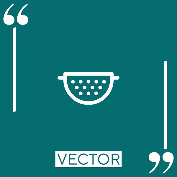 Ícone Vetorial Colander Ícone Linear Linha Encadeada Editável — Vetor de Stock