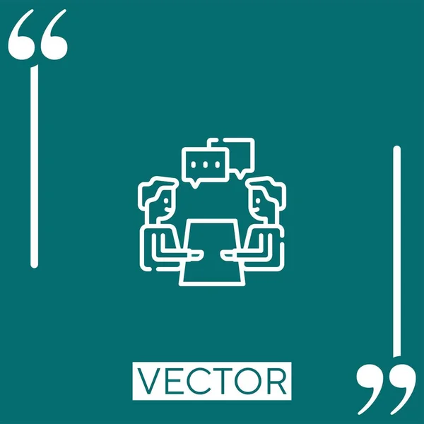 Discusión Vector Icono Icono Lineal Línea Acariciada Editable — Vector de stock