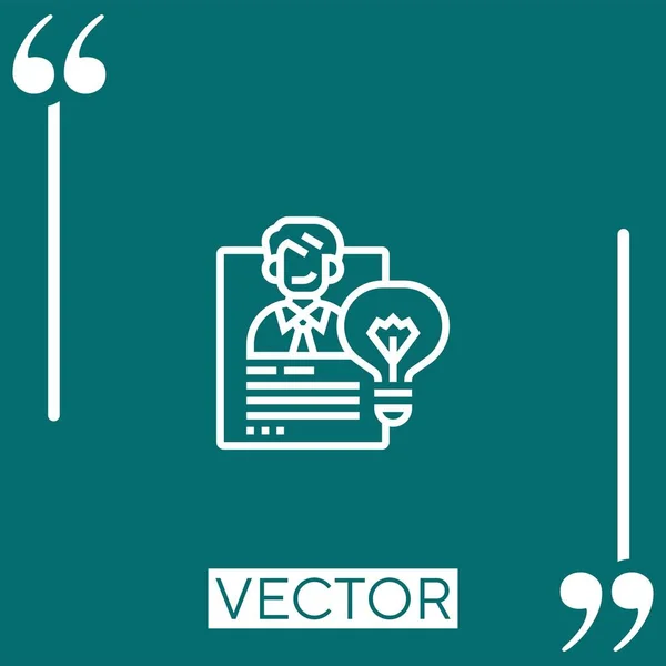 Ícone Vetorial Executivo Ícone Linear Linha Encadeada Editável — Vetor de Stock